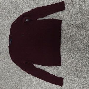 Maroon Wool Polo Sweater